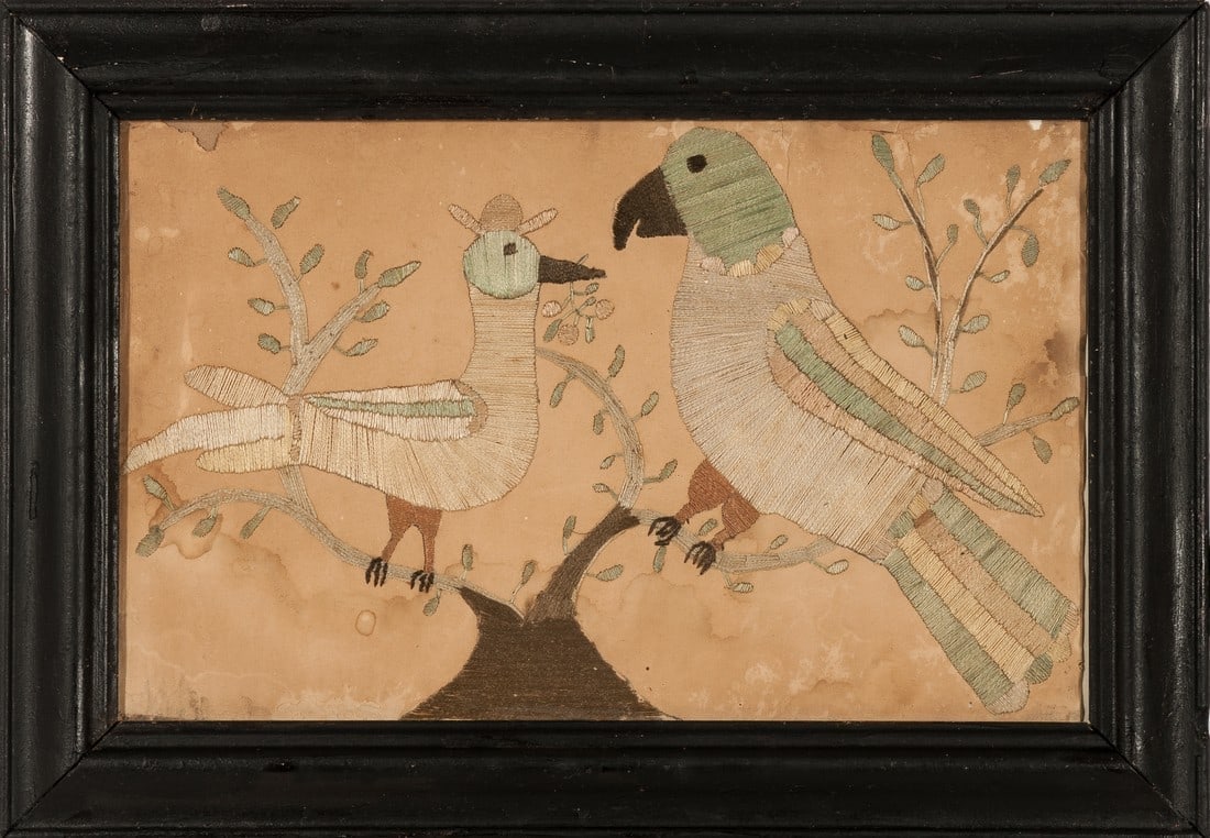 Rare Birds sampler c.1790, Embroidered on paper (1 of 1)