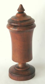 Antique turned wood Pease ware lidded canister.