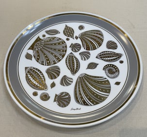 Vintage MCM Georges Briard Glass Guild Signed Rectangular Shell Tray