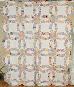 30's Double Wedding Ring Quilt