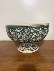 Early Majolica Punch Bowl