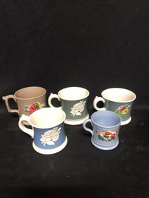 5 Staffordshire Mugs