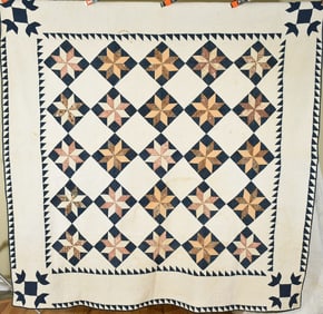 Well Quilted 1840's Stars Quilt