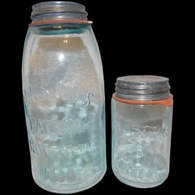 Mason’s Patent Nov. 30th 1858 Half Gallon and Pint Fruit Jar