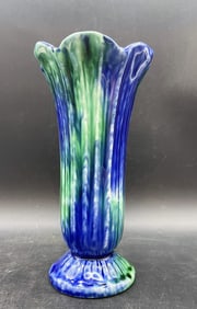 STANGL FLUTED VASE BLUE & GREEN