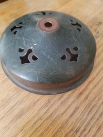 Antique heat cap shade arts crafts patina bronze
