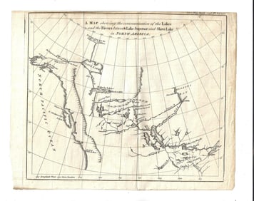 1790 Map of Lake Superior North America