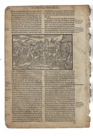 1577 Leaves Holinshed History of Scotland Woodcut