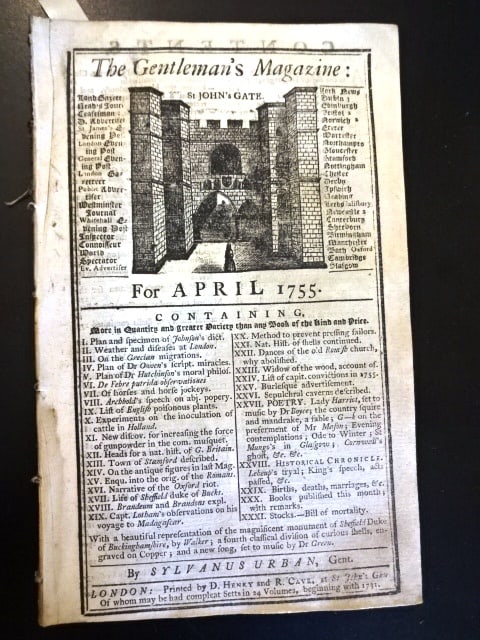 1755 Gentleman's Magazine Engravings Shells (1 of 4)