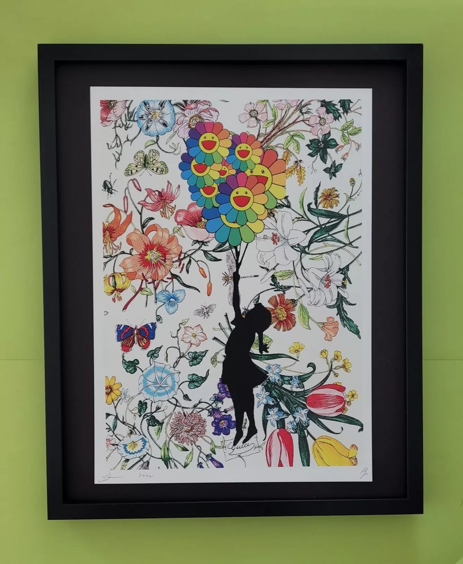 DEATH NYC Hand Signed LARGE Print Framed 16x20in COA BANKSY GUCCI MURAKAMI FL (1 of 5)