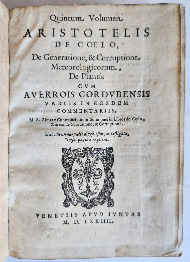 1574 ARISTOTLE antique ILLUSTRATED COSMOLOGICAL TREATISE DE COELO 16 cent VELLUM (1 of 12)