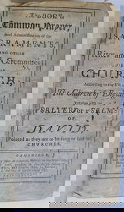 1791 BOOK OF COMMON PRAYER & PSALTER ENGLISH ANTIQUE Cambridge: The Book of Common Prayer. Together with the Psalter or Psalms of David... Cambridge; 1791 Psalms book printed in London in 1797 (with its own title page) Original leather binding , professionally reb
