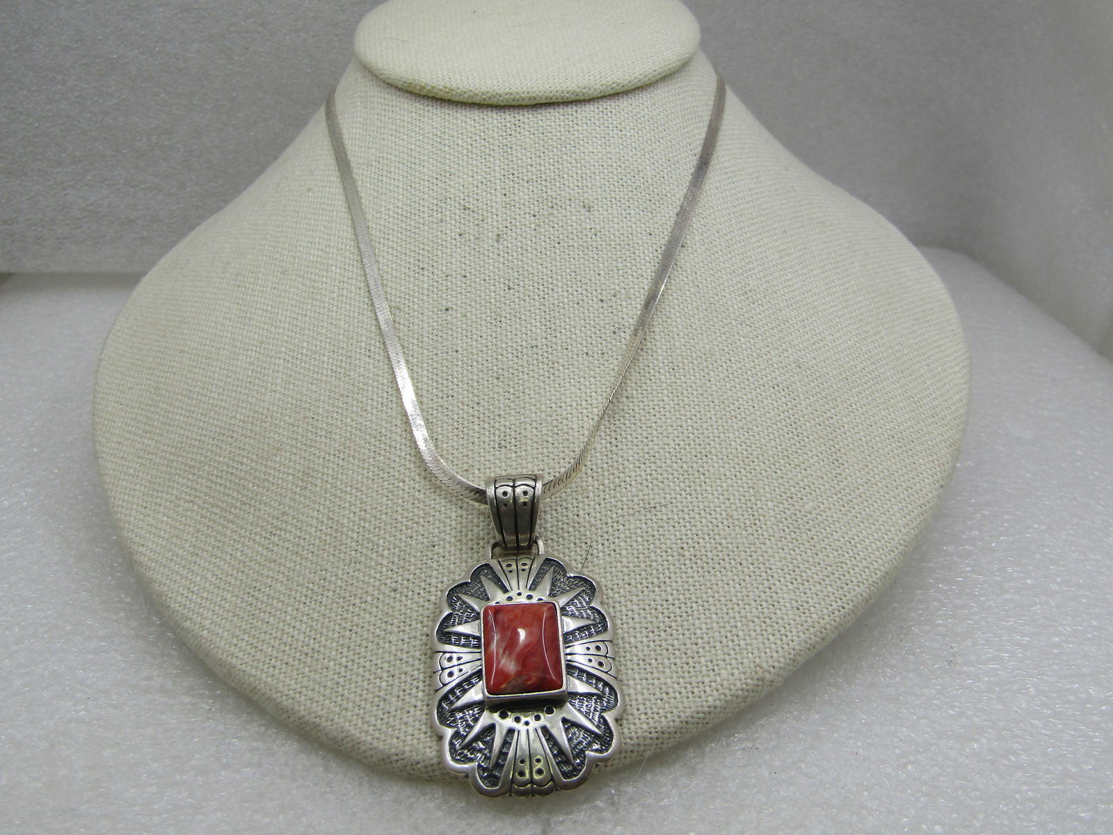 Vintage Sterling Southwestern Agate Necklace, Carolyn Pollack Relios, 24" (1 of 7)