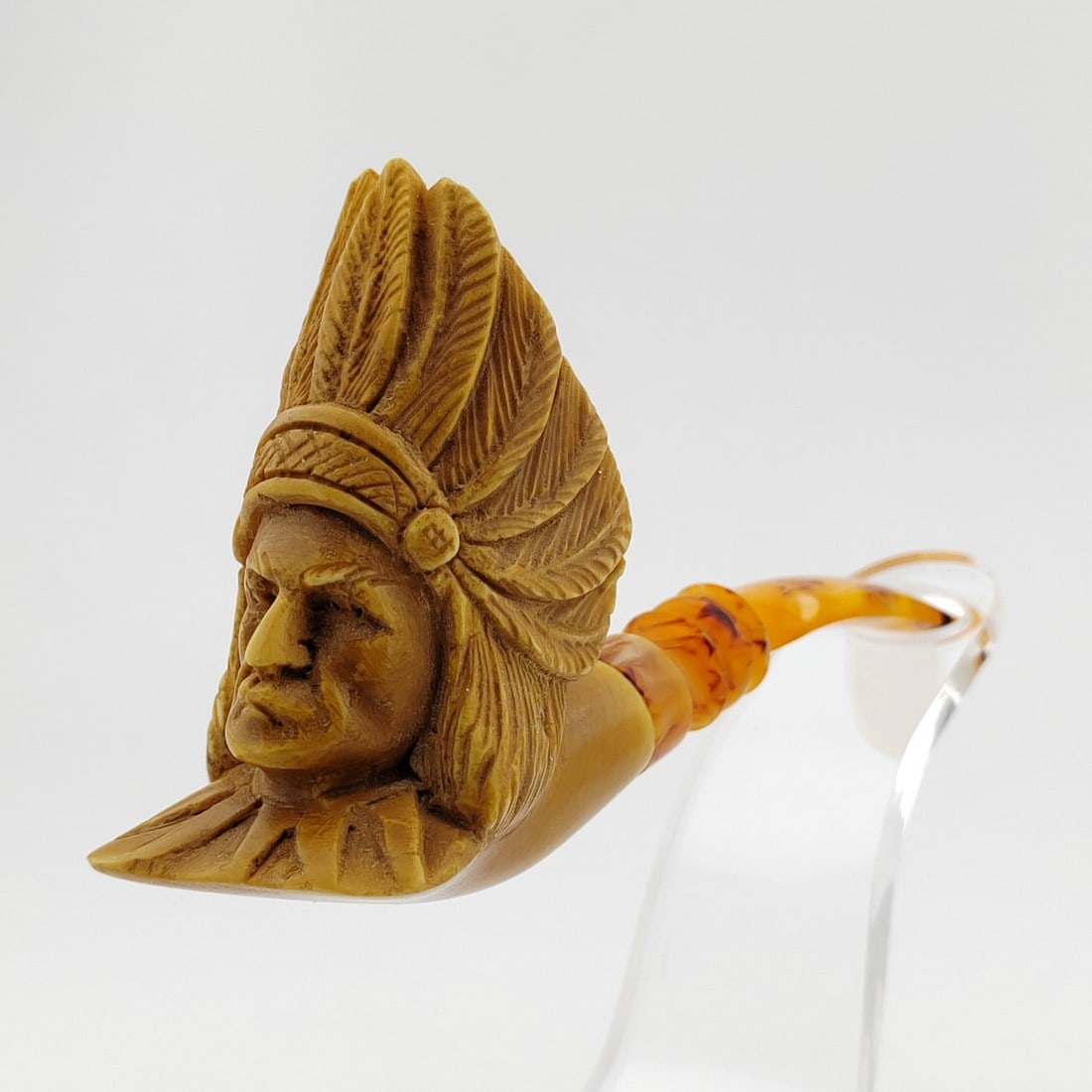 Native American Indian Warrior Chief Meerschaum Pipe (1 of 9)