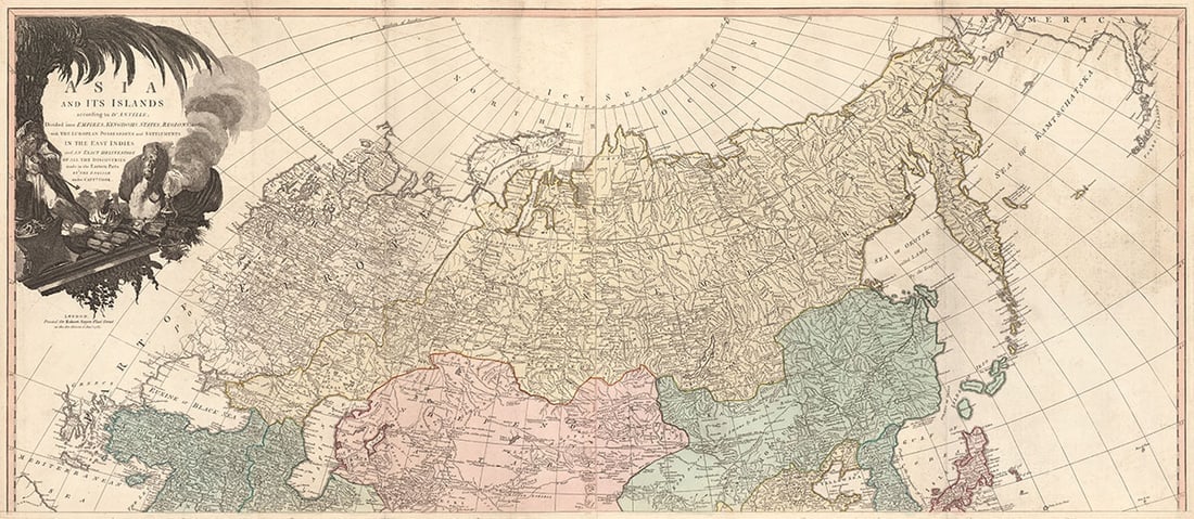 Asia and Its Islands According to D'anville...: Publication Date: 1787 Title: Asia and Its Islands According to D'anville... Cartographer: ANVILLE, J.B.B. D' Publisher: SAYER, ROBERT Height: 20.3 Width: 47 "Divided into Empires, Kingdoms, States, R