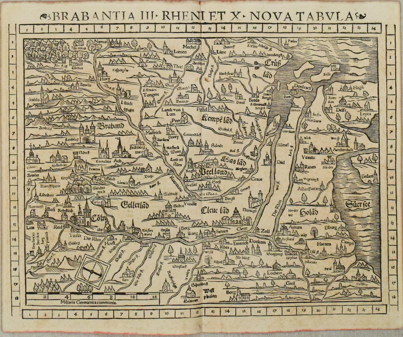 1552 Munster Map of Netherlands and Western Germany -- Brabantia III Rheniet X Nova Tabula (1 of 1)
