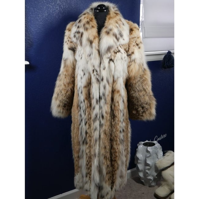 Amazing Designer Givenchy Vintage Spotted Bobcat Lynx Fur Coat Jacket (1 of 1)