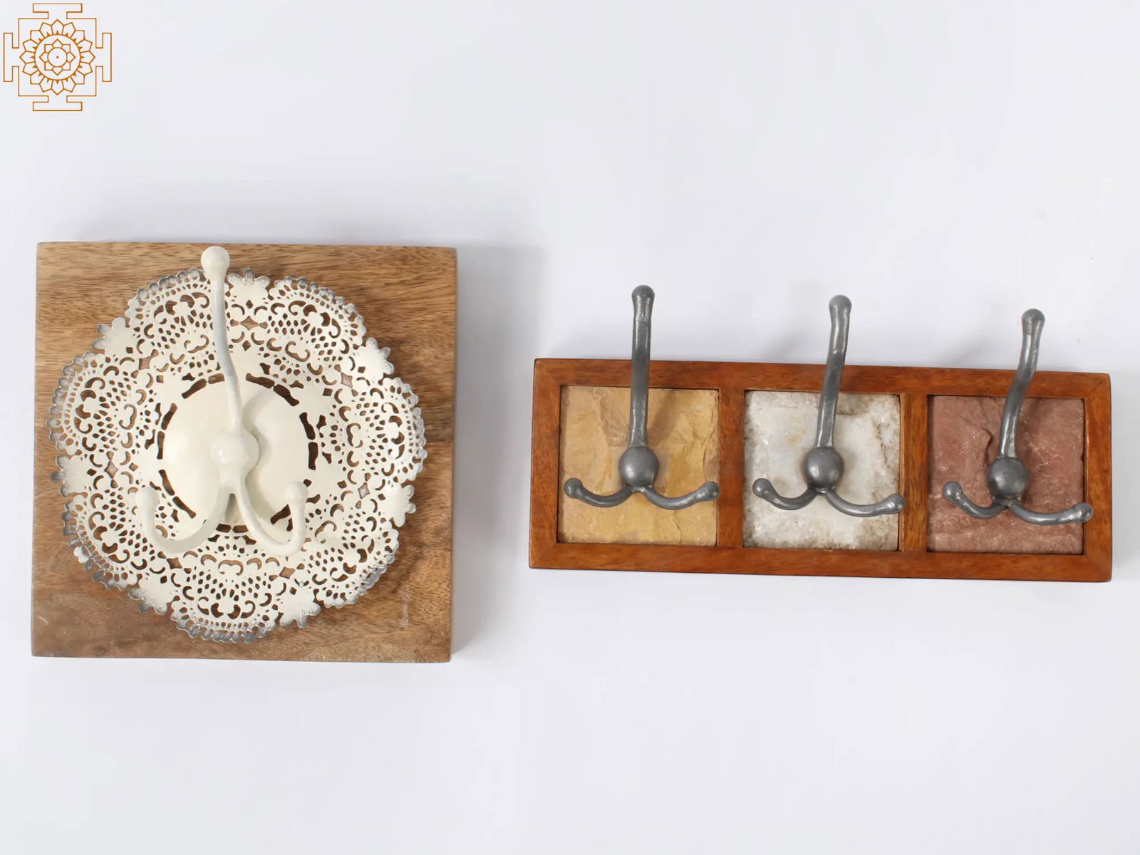 13'' Cutwork and Bar Shaped Set of Wall Hook | Wood and Iron | Wall Hanging: Title: 13'' Cutwork and Bar Shaped Set of Wall Hook | Wood and Iron | Wall Hanging Description: Wood and Iron Height: 13 inch Width: 6 inch Depth: 6.5 inch Weight: 510 gm Reserve: $89.00 Shipping: Dom