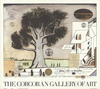 Saul Steinberg - Bauhaus - 1982 Offset Lithograph 24" x 27": Bauhaus by Saul Steinberg, 1982 Unsigned Offset Lithograph. Paper size is 24 x 27 inches, with an image size of 19.5 x 25 inches. The Offset Lithograph is from an unknown edition size. and is not fram