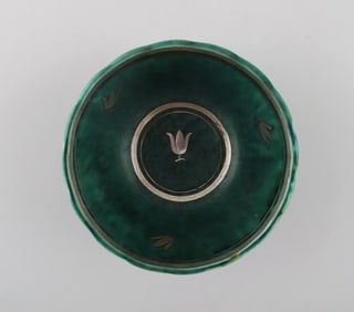 Wilhelm Kåge, Gustavsberg, Argenta Art deco bowl decorated with flower buds.