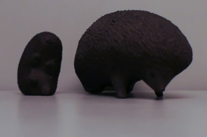Kähler ceramic figurines, hedgehogs. Designed by Ellen Karlsen, hallmarked. 2 pcs. in stock.
