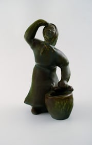 Michael Andersen pottery from Bornholm. Large figure of fisherman's wife.