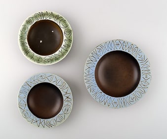 Gustavsberg 3 ceramic bowls.