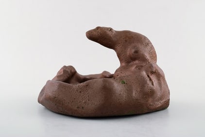 Søren Kongstrand 1872-1951. Denmark. Bowl with polar bear in luster glaze