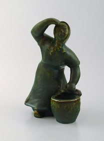 Michael Andersen pottery from Bornholm. Large figure of fisherman's wife.
