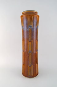 Søholm, Bornholm. Large cylindrical vase in glazed ceramics. 1960s.