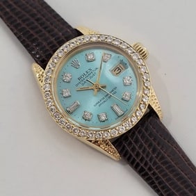 Rolex Lady Datejust Ref 6917 18k Gold Diamond Set 1980s Automatic Luxury NA134B