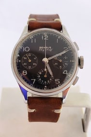 Vintage Mens S/Steel BENRUS Sky Chief Winding Chronograph Watch 280 Valjoux 72