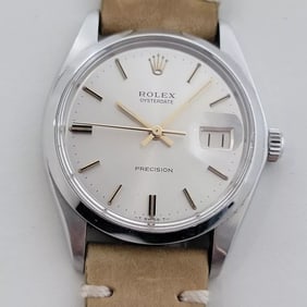 Mens Rolex Oysterdate Precision Ref 6694 34mm Manual Wind 1970s Vintage RA504B