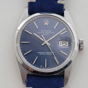 Mens Rolex Oyster Perpetual Date Ref 1500 35mm Automatic 1970s Vintage RA499B