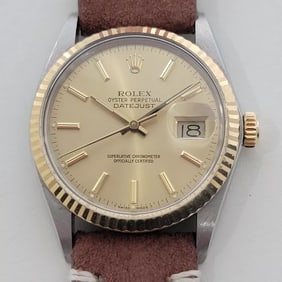 Mens Rolex Oyster Ref 16013 Datejust 36mm 18k SS Date Automatic 1980s RA489B