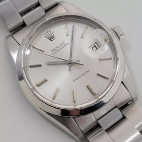 Mens Rolex Oysterdate Precision Ref 6694 34mm 1980s Manual Wind Swiss RA441
