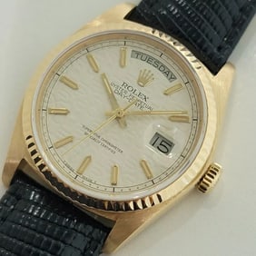 Mens Rolex Day Date President 18038 18k Gold 1980s w Papers Automatic NA101