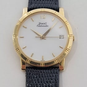 Mens Piaget Ref 15923 Dancer 18k Solid Gold Date Automatic 1990s Swiss RA527