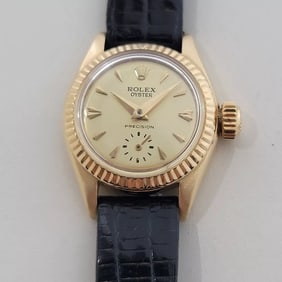 Rolex Lady Oyster Precision 22mm 18k Solid Gold Manual Wind 1950s Swiss RA511