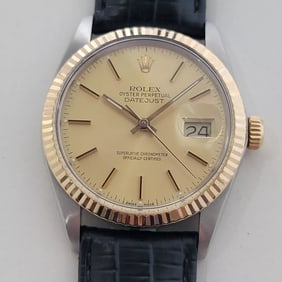 Mens Rolex Oyster Ref 16013 Datejust 36mm 18k SS Date Automatic 1980s RA490B
