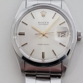 Mens Rolex Oysterdate Precision Ref 6694 34mm Manual Wind 1970s Vintage RA504