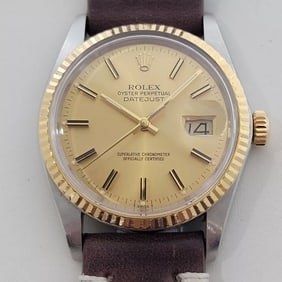 Mens Rolex Oyster Ref 16013 Datejust 36mm 18k SS Date Automatic 1980s RA521