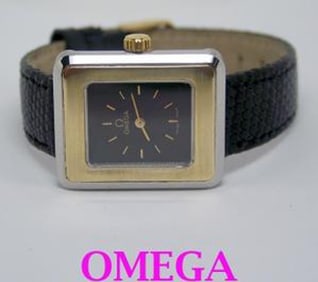 Ladies S/Steel & 14k OMEGA De VILLE Winding Watch 1970s Cal 625* SERVICED* EXLNT