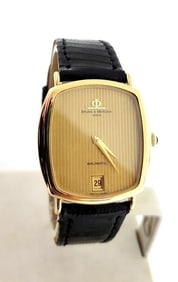 Solid Mens 18k BAUME & MERCIER Baumatic Micro Rotor Watch 1980s Ref 37204* EXLNT