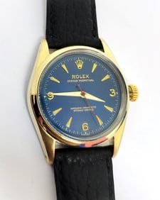 Vintage 14k Gold Cap ROLEX OYSTER PERPETUAL Automatic Watch c.1956 Ref.6634 RARE