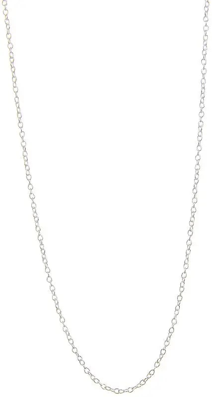 Sterling Chain with Spring Closure: Title:Sterling Chain with Spring Closure Description:Specifications JYP50 Sterling Silver Dimensions: 18 Inch Length 0.8mm Thickness Weight: 1 gm Reserve: $18.00 Shipping: Domestic: