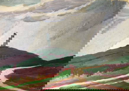Gouache painting Monument on a hill Chernikov Vladimir Mikhailovich: №907 *** ABOUT THIS PAINTING *** * TITLE: "Monument on a hill" * ARTISTS: Chernikov Vladimir Mikhailovich * SIZE: 37x52 cm/'14.56x20.47 inches' * MEDIUM: gouache, paper * HAND PAINTED: Original