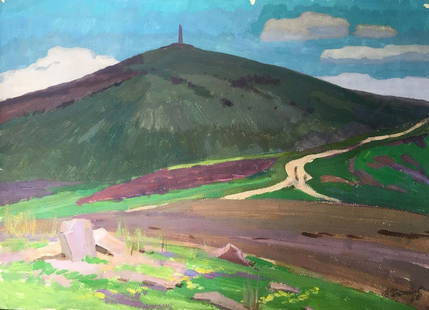 Gouache painting Mountain landscape Chernikov Vladimir Mikhailovich: №908 *** ABOUT THIS PAINTING *** * TITLE: "Mountain landscape" * ARTISTS: Chernikov Vladimir Mikhailovich * SIZE: 37x52 cm/'14.56x20.47 inches' * MEDIUM: gouache, paper * HAND PAINTED: Original
