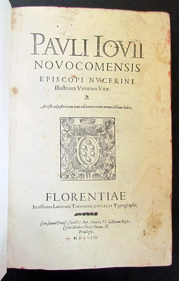 1572 Paolo Giovio ANTIQUE Pauli Iovii novocomensis episcopi vitae VELLUM FOLIO (1 of 12)