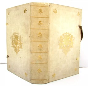 1778 AESOP FABLES ARMORIAL VELLUM BINDING antique PHAEDRUS Fabularum Aesopiarum